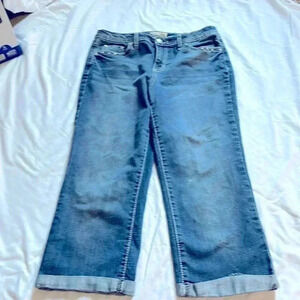 Earl crop denim jeans size 10 rhinestone